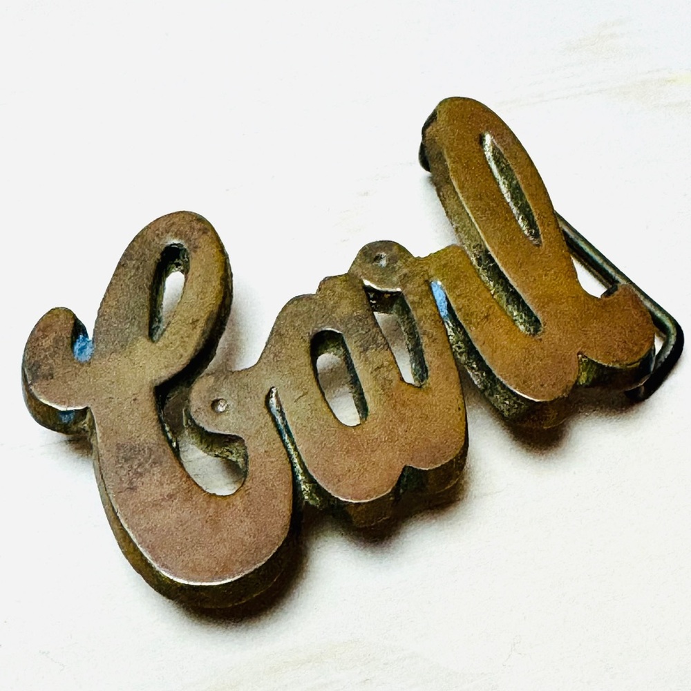 Vintage “CARL” Brass Belt Buckle